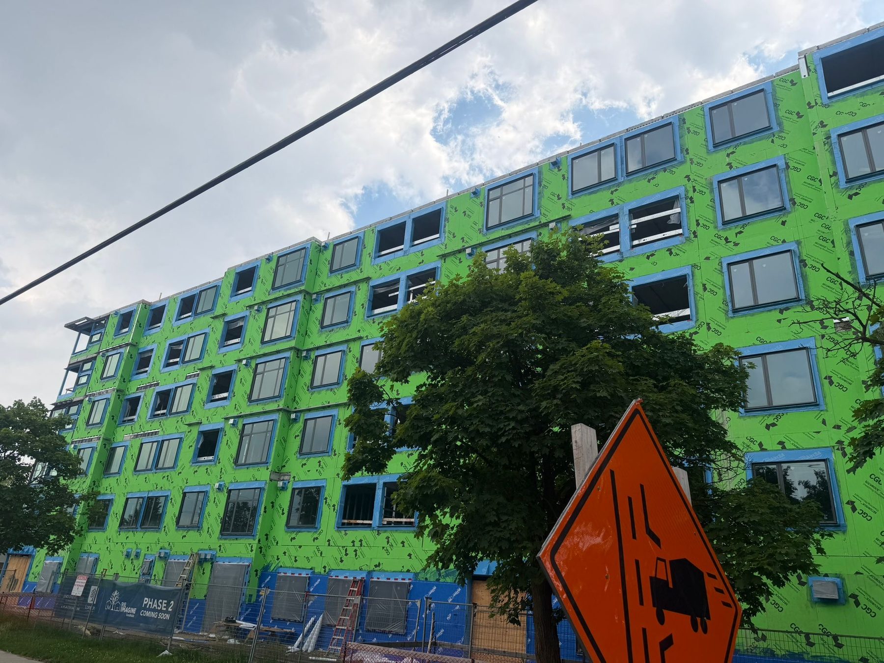 Multi-unit building during a full window installation